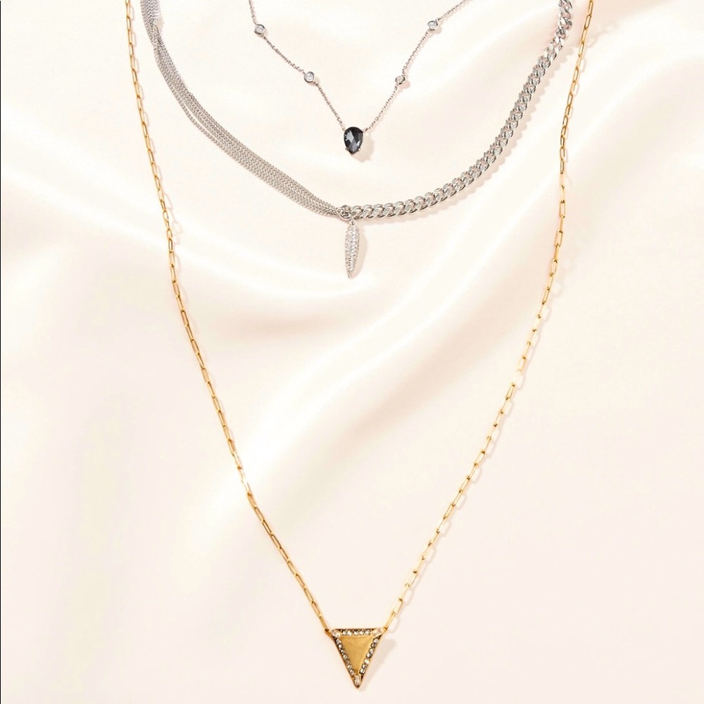 Stella & Dot layered heirloom necklace, silver